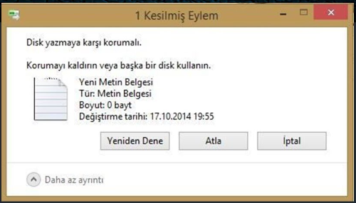 disk yazmaya karşı kormalı